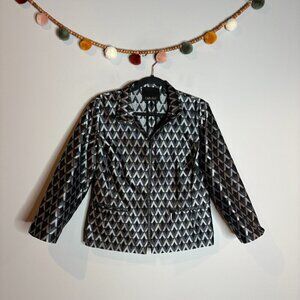 Carlisle metallic geometric patterned blazer jacket